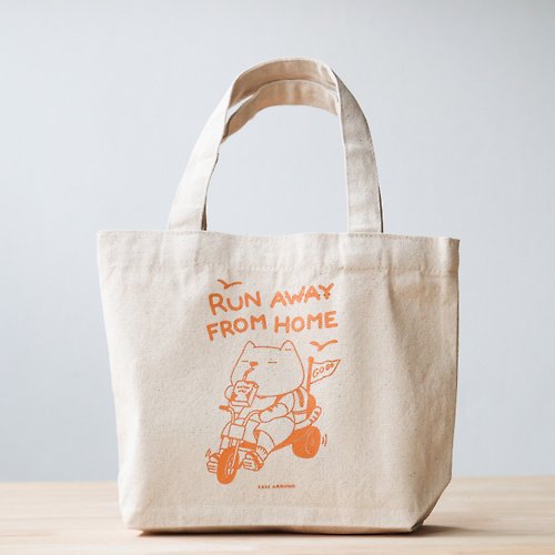ease around TOTE BAG - RUN AWAY FROM HOME (GINGER ORANGE)