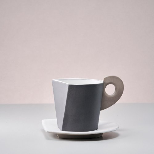 雙鴻陶坊 Shuang Hong Craft 逗點 │ Comma - 咖啡杯盤組(深灰)