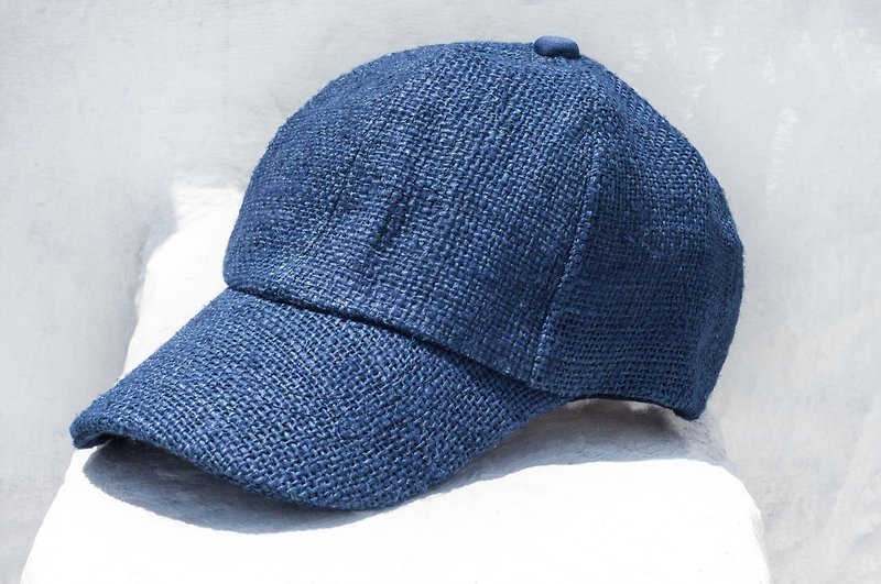 Baseball cap, cotton cap, cap, woven hat, fisherman hat, visor, handmade cap, sports cap, blue dye - หมวก - ผ้าฝ้าย/ผ้าลินิน สีน้ำเงิน