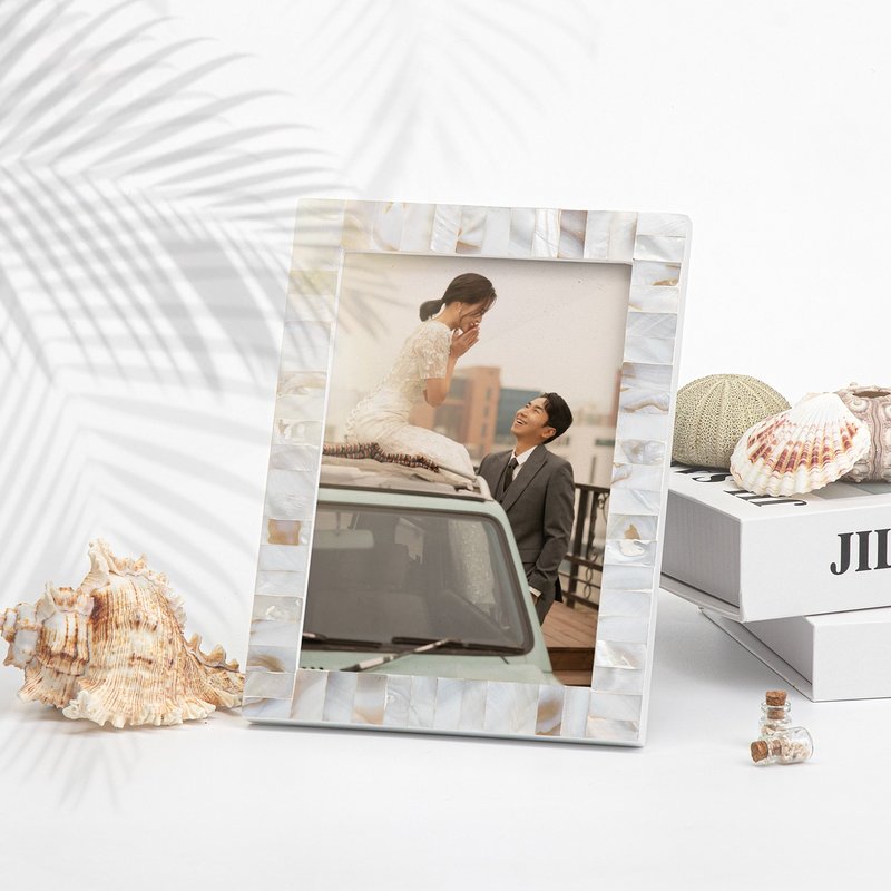 Single-layer Mother-of-Pearl Photo Frame - Mother-of-Pearl Frame/Various Colors - กรอบรูป - เปลือกหอย ขาว