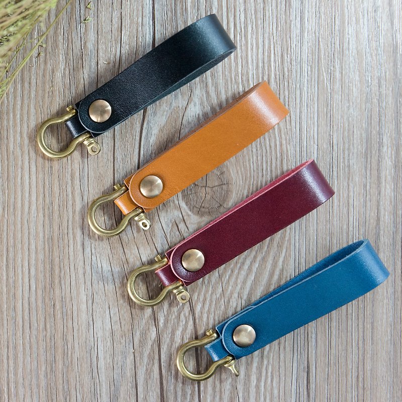 [Customized gift] Mister top hand-stitched leather Italian vegetable tanned leather [Keychain] genuine leather - ที่ห้อยกุญแจ - หนังแท้ หลากหลายสี