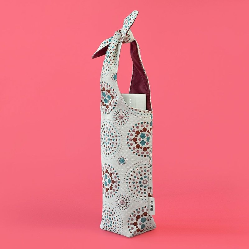 "Rabbit Ear" Bottle Holder / Firework / Gorgeous Pink - Beverage Holders & Bags - Cotton & Hemp Red