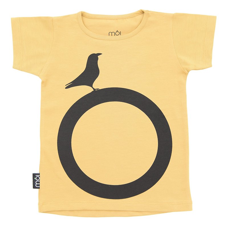 Mói Kids Iceland organic cotton children's short-sleeved top 7 to 8 years old yellow Dadu duck - Tops & T-Shirts - Cotton & Hemp Yellow