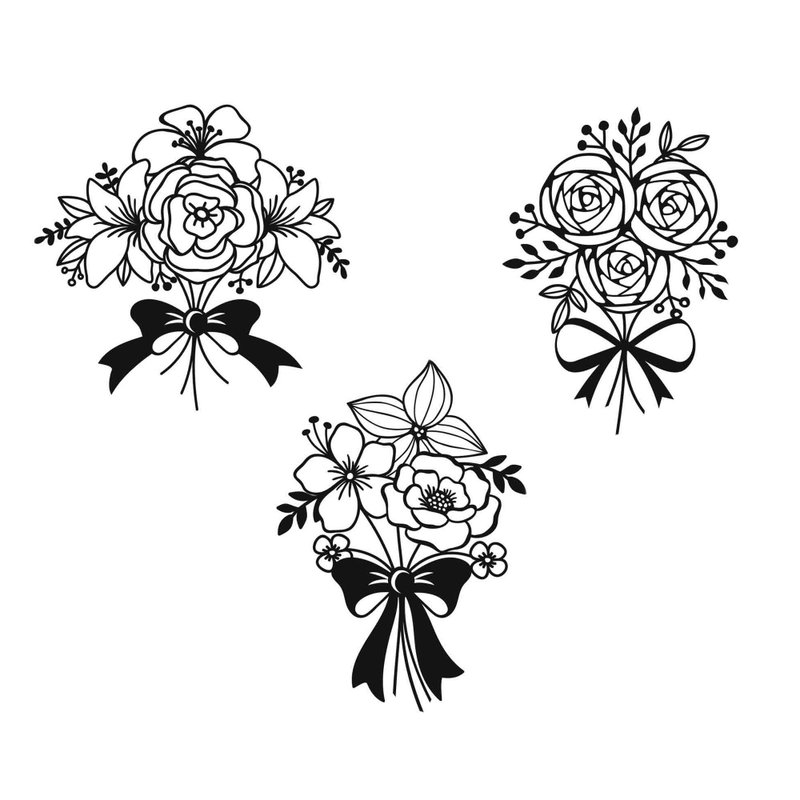 Bouquet svg, bouquet of flowers template, bouquet pdf, bouquet png, bouquet eps - 圖文模板設計 - 其他材質 