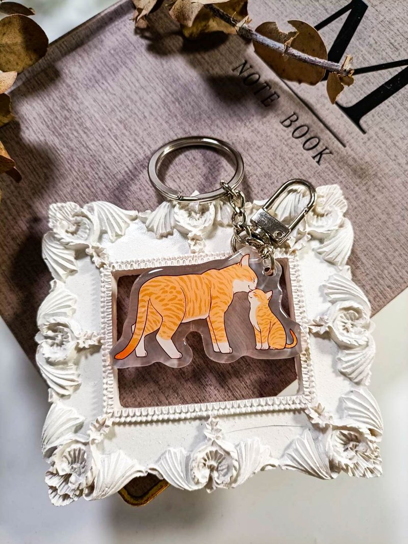 ME185_親子貓3 Parent-Child cat3 /stationery charm_ keychain - ที่ห้อยกุญแจ - พลาสติก หลากหลายสี