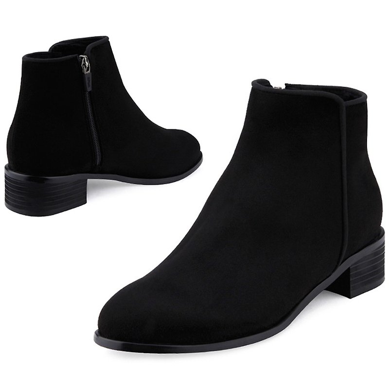 SPUR 保暖毛毛靴  JF9080 BLACK - 女短靴/中筒靴 - 人造皮革 