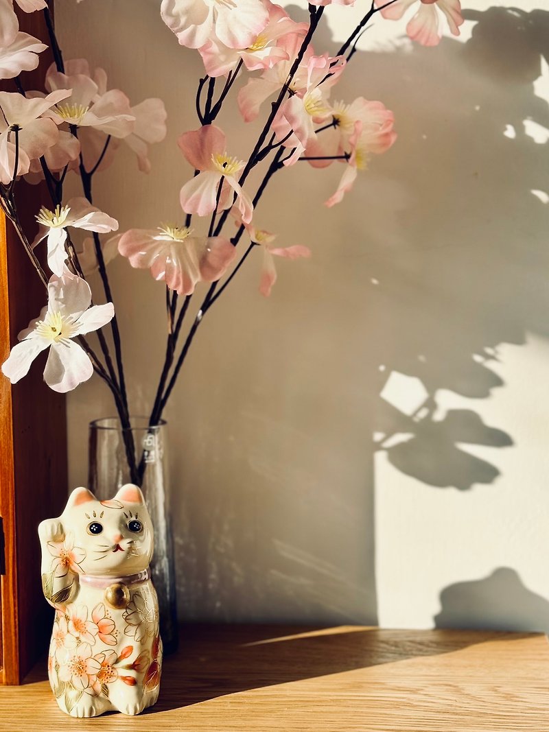 Kyo-yaki Kiyomizu-yaki | Pottery x Kiyomizu-Rokubei kiln colored painted cherry blossoms - Items for Display - Pottery Pink