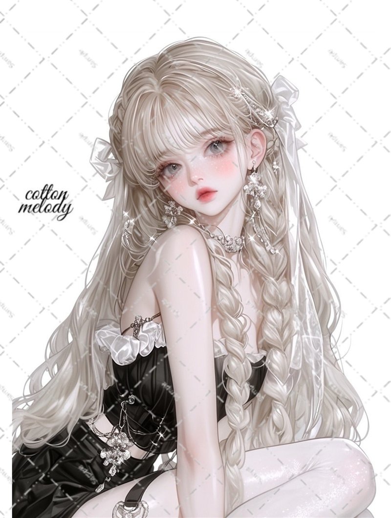 original sticker no.6500 人物ステッカー オリジナルステッカー 人物ステッカー 女の子ステッカー オリジナル人物ステッカー - 貼紙 - 紙 