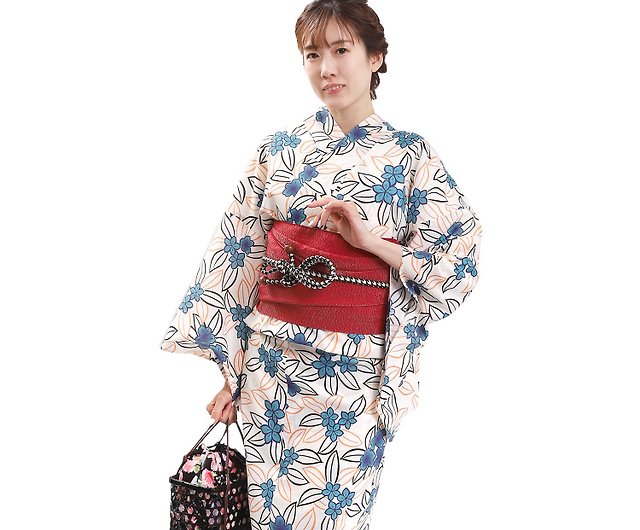 Buy Women Traditional Japanese Kimono Robe Yukata OBI Belt Set