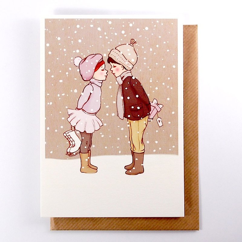 私たちはクリスマスの日にクリスマスカードをデートしています[1973  - カードクリスマスシリーズ] - カード・はがき - 紙 多色