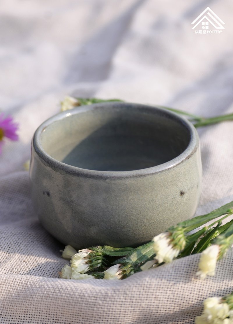 Ink Dot Celadon Glaze Cup-A Moment of Tranquility. A Better Life - Cups - Pottery Green