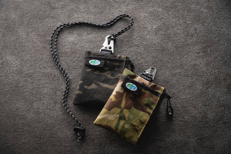 U2BAGS - MultiCam Two-Purpose Wallet Coin Purse Short Clip Gift Camouflage X-PAC - กระเป๋าใส่เหรียญ - วัสดุอื่นๆ สีดำ