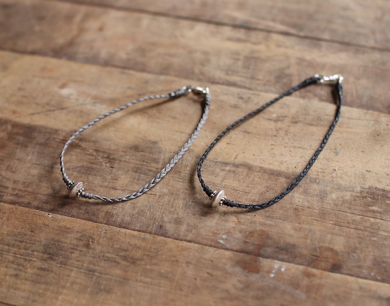 OMAKE Simple Silver Bead Bracelet - สร้อยข้อมือ - โลหะ สีเทา