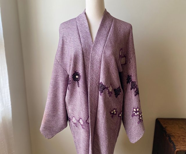 Tradition pattern blocks Shibori Haori Kimono Jacket