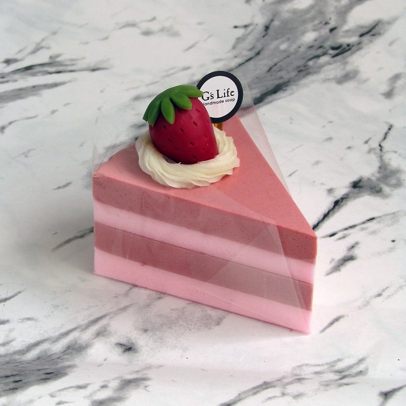 Slice cake soap gift box ─ ─ bright red strawberry - ครีมอาบน้ำ - พืช/ดอกไม้ สีแดง