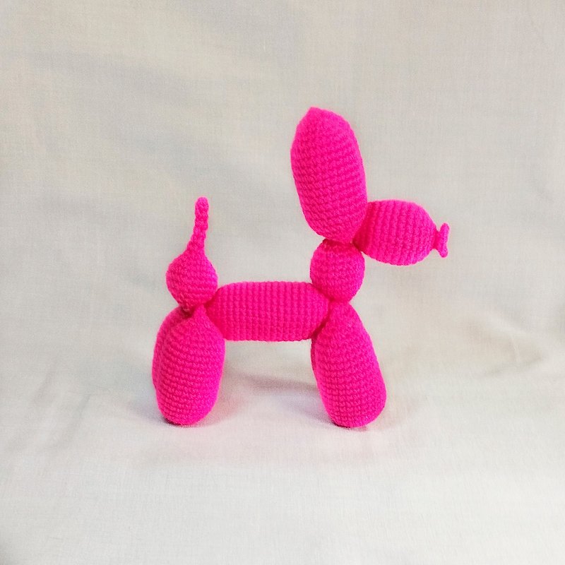 Balloon dog toy Stuffed animal toy Crochet barbie pink dog Hot pink - ของเล่นเด็ก - งานปัก สึชมพู