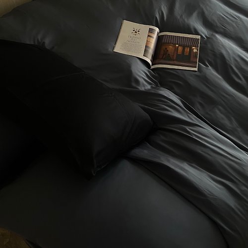 ROZZ ｜高級訂製家飾寢具 100%天絲簡約床包四件組—午夜灰藍/深藍/個性床包