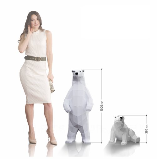 gurko Polar Bear (1 metres) And Baby Polar Bear Papercraft, Pdf, Gurko, Pepakura