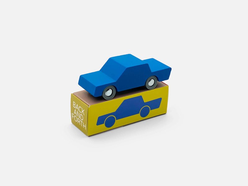 Waytoplay - Vintage Wooden Toy Car - Blue - บอร์ดเกม - ไม้ 