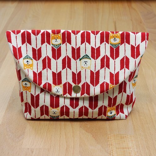 Bobbie Boxes 【紅色和風柴犬】 柴犬 化妝包 雜物包 收納 SHIBA INU