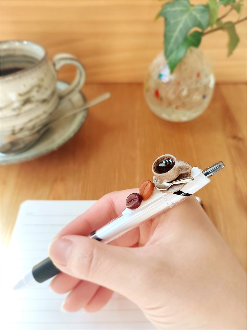 おかわり!!喫茶店のコーヒーボールペン ミニチュアフード  フェイクスイーツ 食品サンプル - 原子筆 - 樹脂 白色