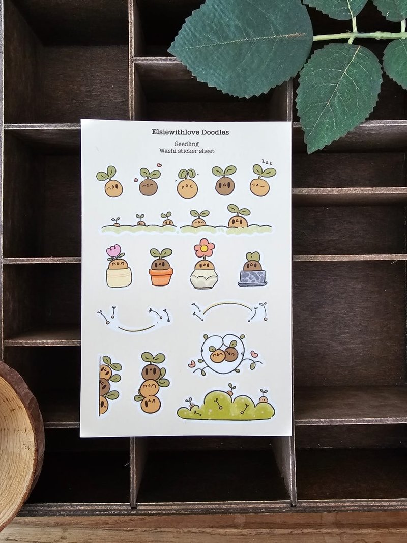 Seedling Sticker Sheet - 貼紙 - 其他材質 多色