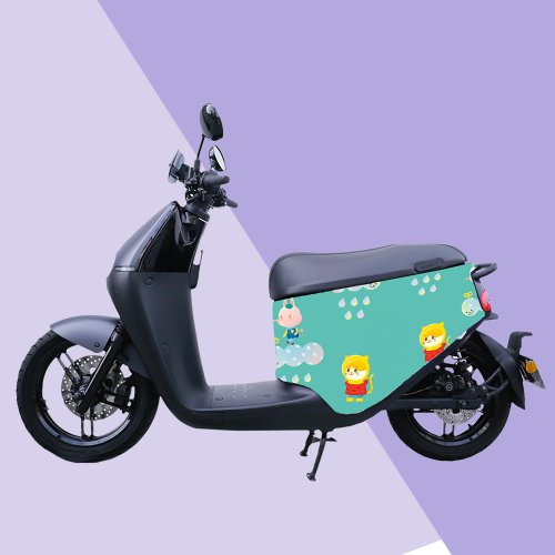 JB Design文創設計 gogoro防刮車套-iD28 雨天貓咪