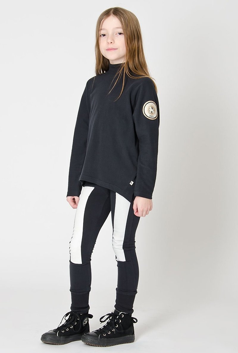 [スウェーデンの子供服]子供用オーガニックコットンズボンブラック - パンツ - コットン・麻 ブラック