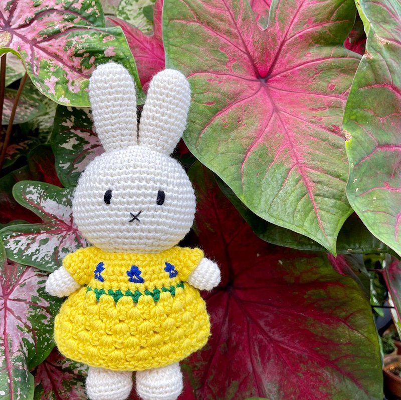 Just Dutch | Miffy handmade and her new irises dress - Stuffed Dolls & Figurines - Cotton & Hemp Yellow