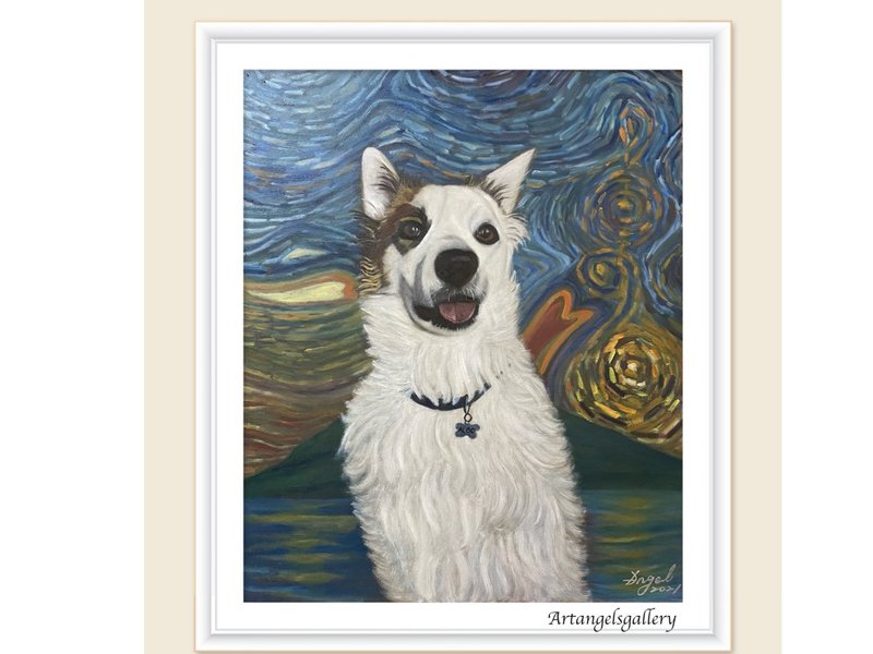 Angel Gallery/[Customized] Pet Painting/Handmade Custom Oil Painting/Customized Painting/Singing Dog - ภาพวาดบุคคล - ผ้าฝ้าย/ผ้าลินิน หลากหลายสี