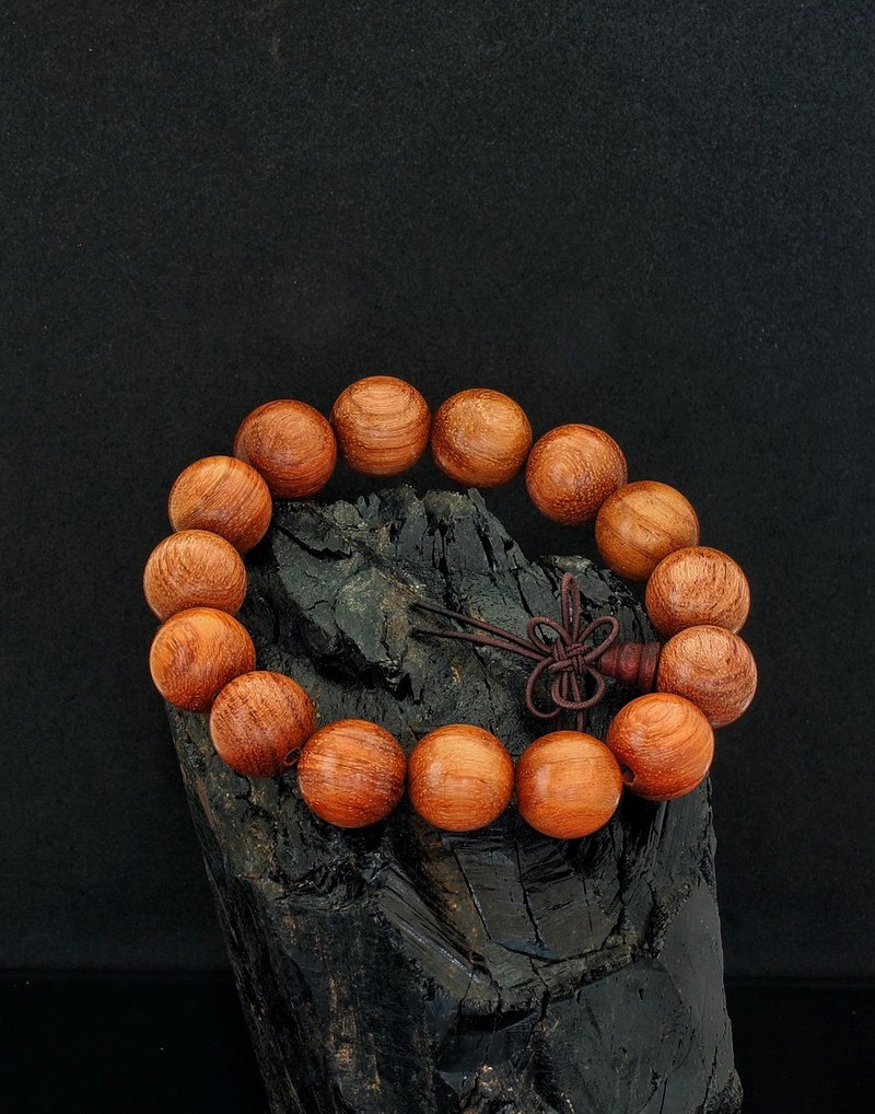 Wood Beads 02 15mm bracelet - สร้อยข้อมือ - ไม้ 