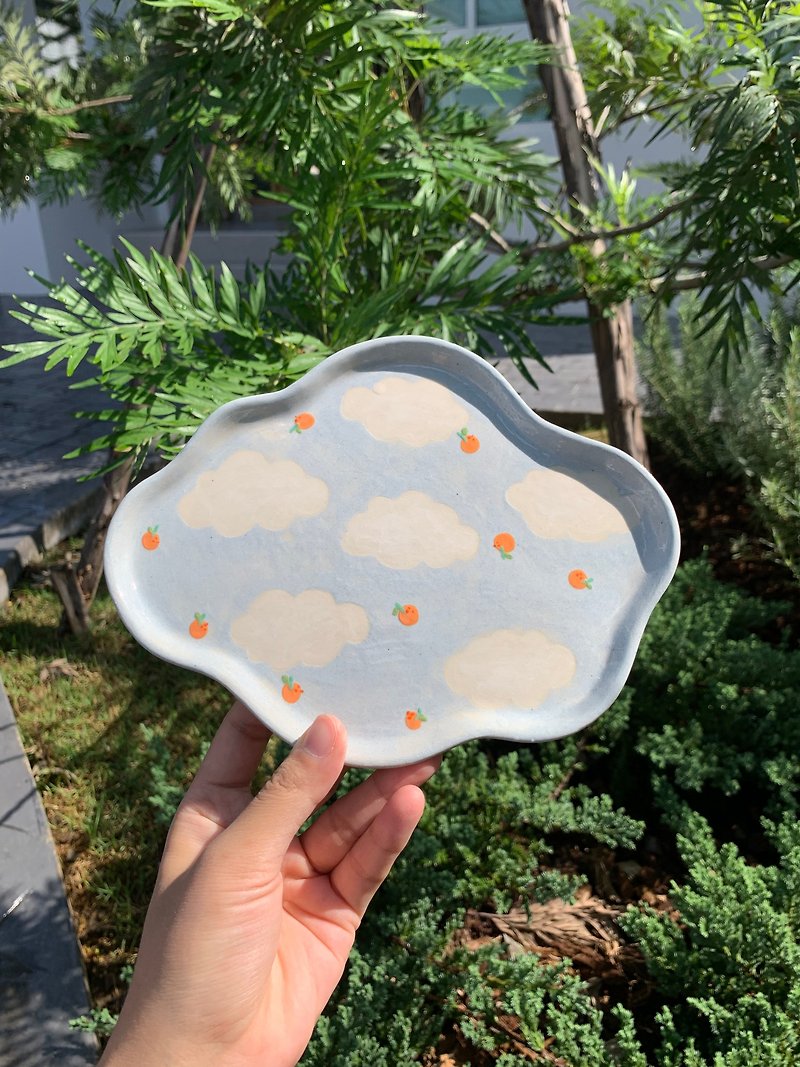 Plate Ceramic Cloud - 花瓶/陶器 - 陶 多色