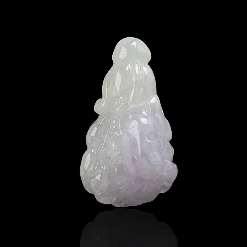 【Present Wealth】Ice Violet Jade Carved Cabbage | Natural Burmese Jade Grade A Jade | Gifts - สร้อยคอ - หยก สีม่วง