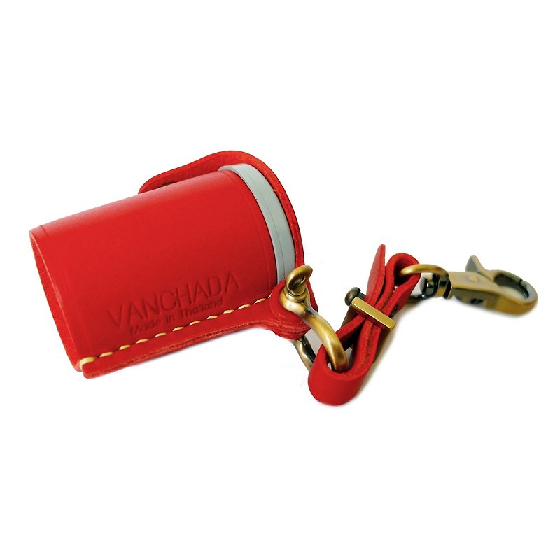 Film Bottle Case leather handcrafts Red color - เครื่องหนัง - หนังแท้ สีแดง