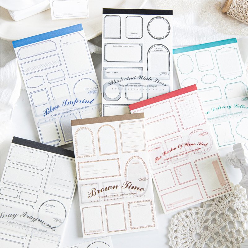 【Border Diary】Retro plan list message note sticky note plant notebook material - Sticky Notes & Notepads - Paper 