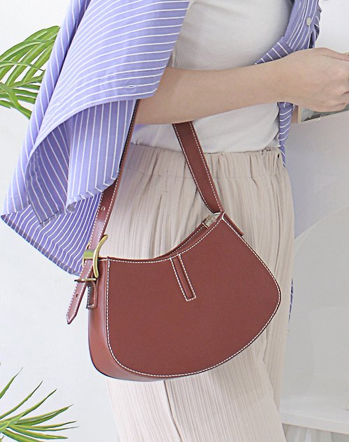 Vegan Leather Avis Mini Hobo Bag Underarm Bag Cream White - Shop RBRK  Designer handbag & Accessories Messenger Bags & Sling Bags - Pinkoi
