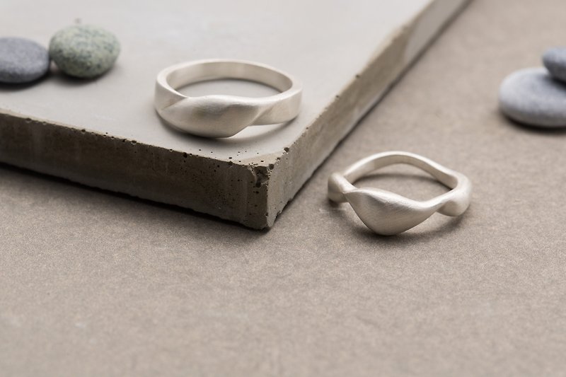 Minifeast特殊純銀婚戒訂製・請與設計師聯繫確認後再下單 - 戒指 - 純銀 銀色