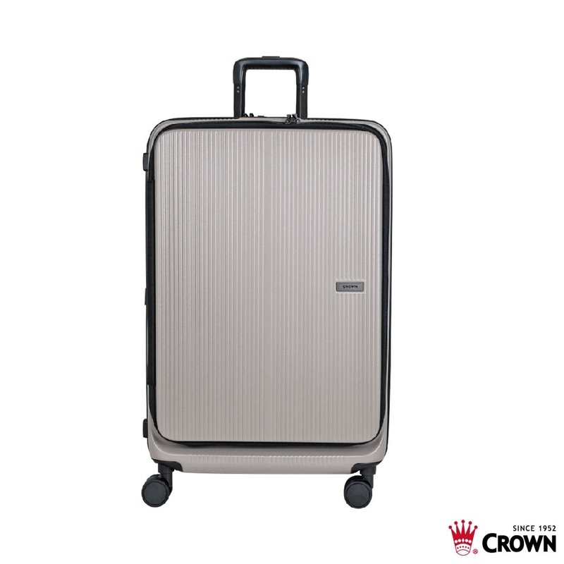 【CROWN】29吋 DOPPIO 前開框架拉桿箱 託運箱  霧面拿鐵咖啡 - 行李箱/旅行袋 - 塑膠 咖啡色