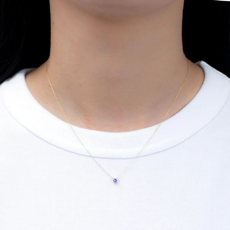 Japan MONATELIER | K10 (gold) natural colored Gemstone necklace [Tanzanite] - Necklaces - Gemstone Gold