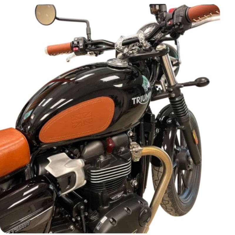 Triumph Gas Fuel Tank Knee Pads Interceptor (Real Leather)Side Pad Fuel Knee - 皮件/皮革 - 真皮 黑色