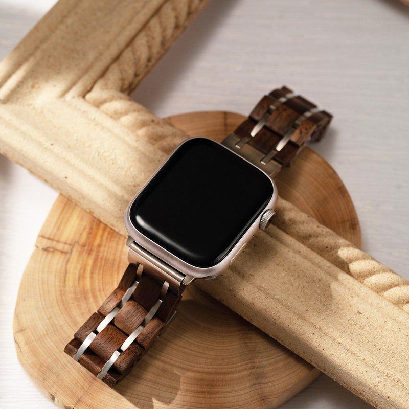 Apple watch - 木質拼接金屬蘋果錶帶 - 錶帶 - 木頭 