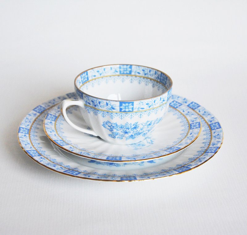 德國品牌Seltmann Weiden古董下午茶杯盤組 - 茶壺/茶杯/茶具 - 瓷 藍色