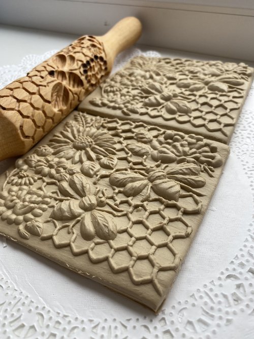 Khokhloma Embossed Rolling pin Deep Carved Rolling pin Baking gift