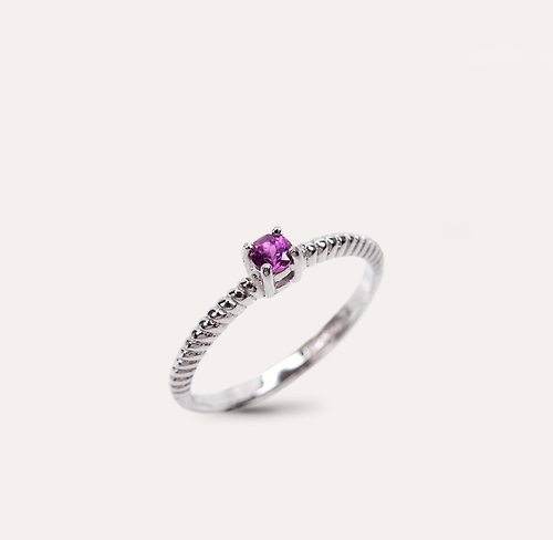 安的珠寶 AND Jewel AND 石榴石 紫色 圓形 3mm 戒指 蛻變系列 Adam Eva 天然寶石