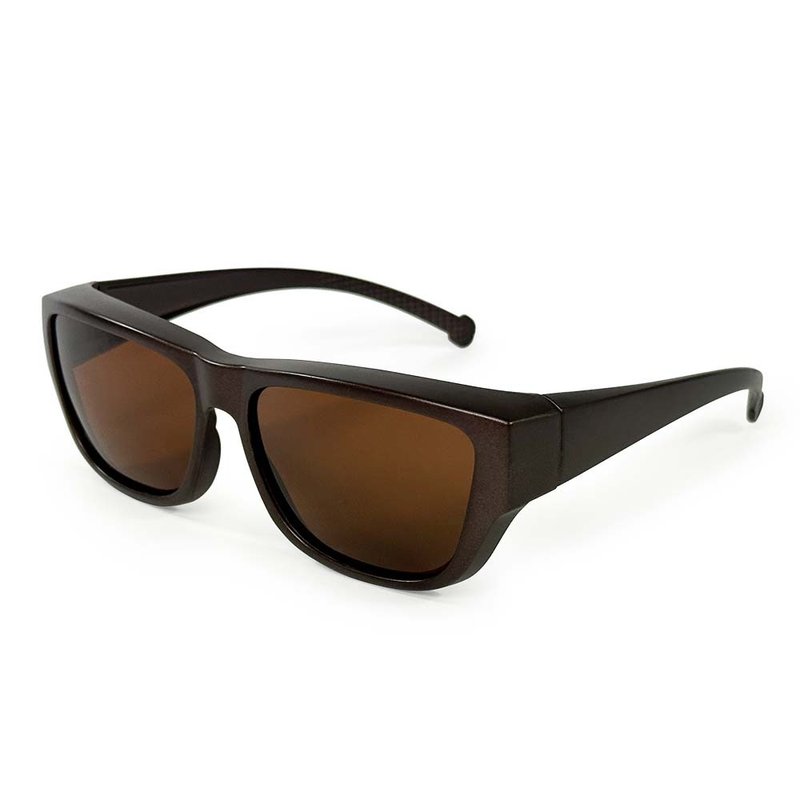 【ACEKA】 Brown full-face polarized sunglasses (covered set) (TRENDY series) - Sunglasses - Other Materials 