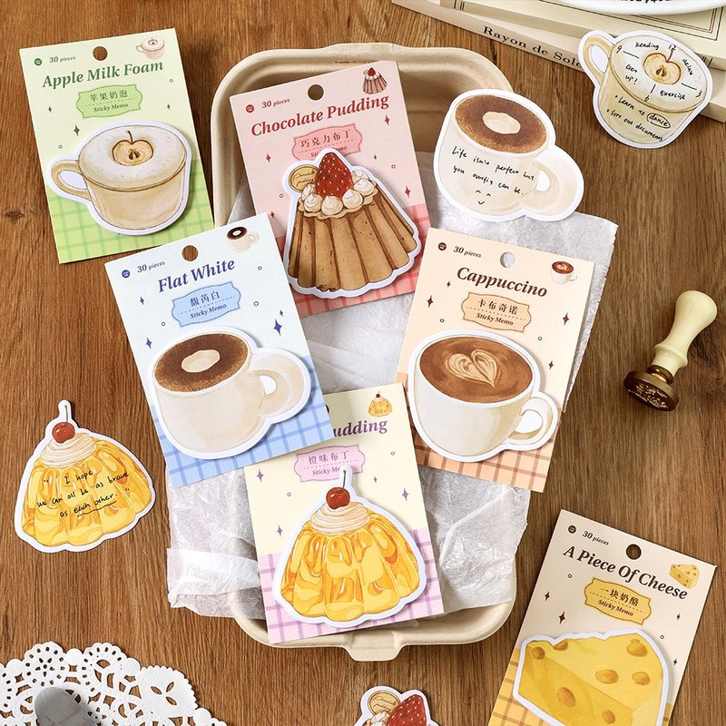 InfeelMe Warm Sky Dessert Delivery Series DIY Notebook Decoration Writing Paper Sticky Notes - Sticky Notes & Notepads - Paper 