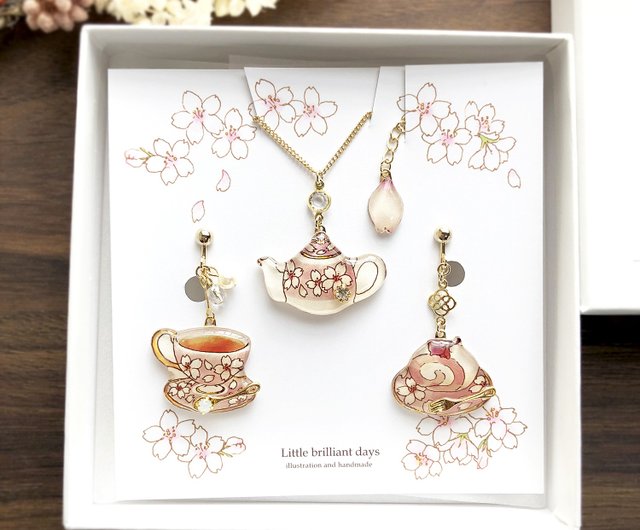 Sakura Teatime Coffret pink 桜ティータイムコフレ 紅茶 イヤリングor