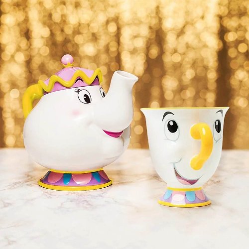 遊戲家 Gameshop Disney 迪士尼 美女與野獸 茶壺太太茶壺阿齊杯子 陶瓷造型杯壺組