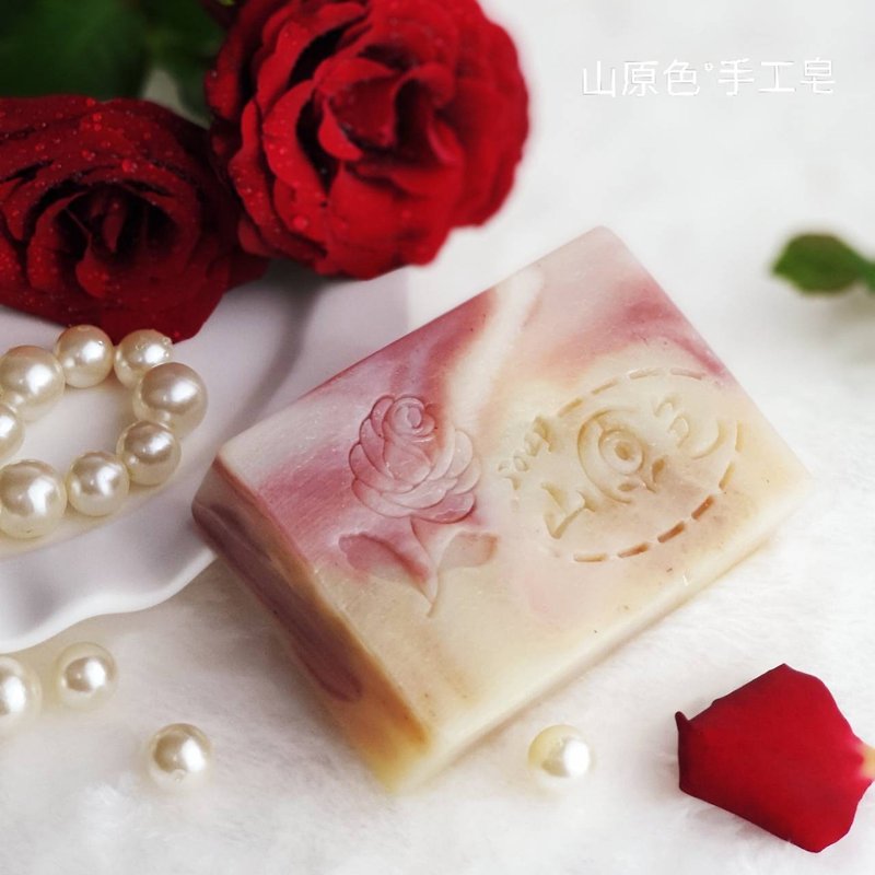 【玫瑰珍珠】嫩白 精油皂 珍珠粉/玫瑰花水/保濕/暗沉肌膚/玫瑰 - 肥皂/手工皂 - 其他材質 