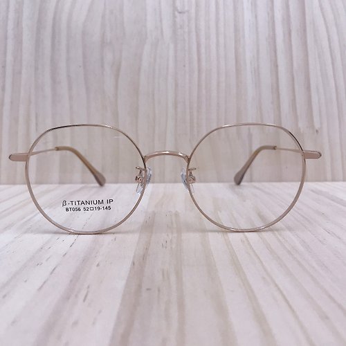 EGlasses。眼鏡物語 站內最高等級UV420濾藍光0度眼鏡│鈦有個性款上多邊小圓款01